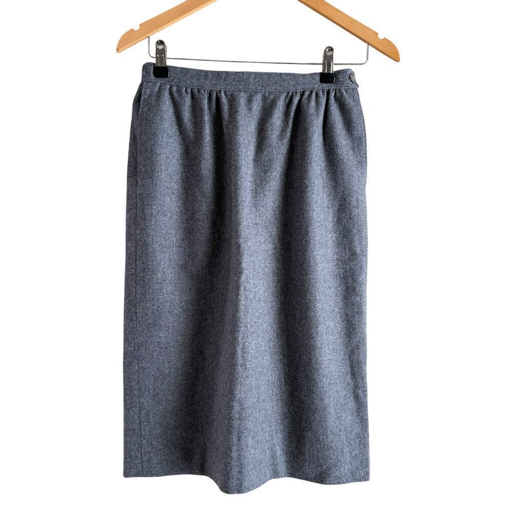 Vintage Pendleton 100%‎ Wool High Waisted Pencil Skirt in Gray, Size 6